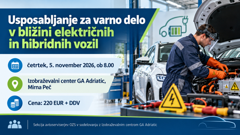 Usposabljanje za varno delo ob električnih vozilih
